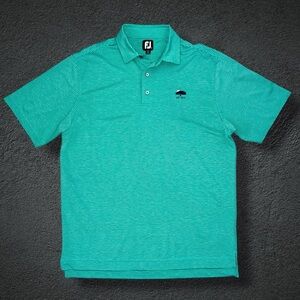 FootJoy Performance Golf Polo Shirt Green Striped Tree Logo Men’s XL